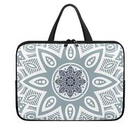 Surwin Laptop Hülle Tasche, Mandala Stil Laptop Hüllen Wasserdicht Stoßfest Laptoptasche mit Griff und Reißverschluss Laptophülle Langlebig Rundumschutz Notebook Sleeve (13 Zoll,Grau)