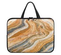 Surwin Laptop Hülle Tasche, Marmor Muster Laptop Hüllen Wasserdicht Stoßfest Laptoptasche mit Griff und Reißverschluss Laptophülle Langlebig Rundumschutz Notebook Sleeve (12 Zoll,Khaki-Farbe)