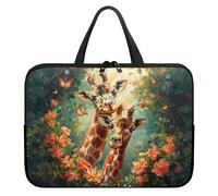 Surwin Laptophülle mit Griff, 3D Giraffe Muster Laptop Hülle Tasche Wasserdicht Laptop Hüllen Laptoptasche mit Reißverschluss, Stoßfest Langlebig Notebook Sleeve (17 Zoll,Schmetterling)