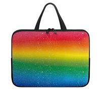 Surwin Laptophülle mit Griff, 3D Regenbogen Muster Laptop Hülle Tasche Wasserdicht Laptop Hüllen Laptoptasche mit Reißverschluss, Stoßfest Langlebig Notebook Sleeve (10 Zoll,Farbverlauf)