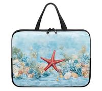 Surwin Laptophülle mit Griff, 3D Seestern Muster Laptop Hülle Tasche Wasserdicht Laptop Hüllen Laptoptasche mit Reißverschluss, Stoßfest Langlebig Notebook Sleeve (15 Zoll,Meer)