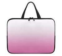 Surwin Laptophülle mit Griff, Gradientenfarbe Laptop Hülle Tasche Wasserdicht Laptop Hüllen Laptoptasche mit Reißverschluss, Stoßfest Langlebig Notebook Sleeve (13 Zoll,Weiß + Rosa)