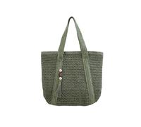 Surwin Strandtasche, Sommer Urlaub Korbtasche | Geflochtene Tasche mit Reißverschluss, Hand-/Schultertasche, Große Strandtasche Damen für Strand, Reisen, Shopping
