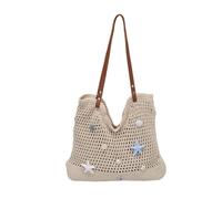 Surwin Strandtasche, Sommer Urlaub Korbtasche | Geflochtene Tasche mit Reißverschluss, Hand-/Schultertasche, Große Strandtasche Damen für Strand, Reisen, Shopping