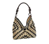 Surwin Strandtasche, Sommer Urlaub Korbtasche | Geflochtene Tasche mit Reißverschluss, Hand-/Schultertasche, Große Strandtasche Damen für Strand, Reisen, Shopping