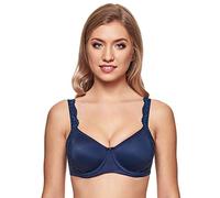 Susa 8013-329 Women's London Twilight Blue Floral Embroidered Padded Underwired Minimizer Bra 90B