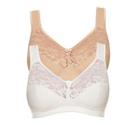 Susa Damen Baumwoll Basic BH, Ivory/Pure Beige, 100D EU