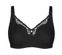 Susa BH Damen ohne Bügel Capri I Damen-BHS mit gemoldeten Cups & transparentem Spitzenstoff I Wunderbares Hautgefühl bei hohem I schwarz I 95D