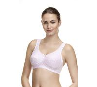 SUSA Baumwoll BH Damen ohne Bügel Prints I Damen-BHS mit GR oßen Cups und verstärkten Entlastungsträgern I Hoher I Wunderbares Hautgefühl I Rose-weiß I 80F