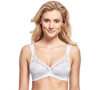 Susa BH Damen ohne Bügel Topsy I Damen-BHS mit nahtlosen Cups & seitlich eingearbeiteten Stützblenden I Perfekter Sitz durch hochelastische Träger I weiß I 80D