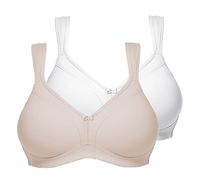 Susa - Comfort Topsy - BH ohne Bügel - 2er Pack (95 C Weiß/Cappuccino)