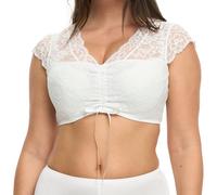 Susa Damen 5567 Wiesn-Zauber Dirndl-Bluse Flügelarm, weiß, 36