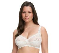 SUSA Damen BH ohne Bügel I Latina 7814 I Größen B-F I Femininer BH mit 3-geteilten Cups & elastischer Spitze I Verstellbare Träger & Rückenverschluss I Halbtransparenter Komfort-BH