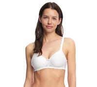 Susa Damen BH ohne Bügel Porto 8233 – Spacer-BH mit gemoldeten Cups & elastischer Spitze, Weiß 85B