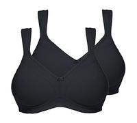 Susa Damen Doppelpack BH, Schwarz, 80B EU