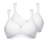 Susa Damen Doppelpack BH, Weiß, 80B EU