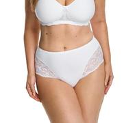 SUSA Slip Damen - Ascona 699 - Größen 38-52 - Bequemer Damenslip mit flachen Beinabschlüssen - Elegante Leavers-Spitze - Elastischer Komfortslip mit femininen Details - Weiß, 42
