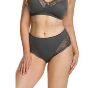 SUSA Slip Damen - Ascona 699 - Größen 38-52 - Bequemer Damenslip mit flachen Beinabschlüssen - Elegante Leavers-Spitze - Elastischer Komfortslip mit femininen Details - Onyx, 46