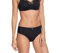 Susa Damenslip Capri 662 - Bikini-Schnitt, Leavers-Spitze mit Dekostein, schwarz, Gr. 40