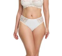 SUSA Slip Damen - Latina 629 - Bikini Slip mit schmalem Bund - Zierblume & elastischer Spitze - Gefütterter Schritt - Bequem mit femininen Details, Gelb/Vanilla 44
