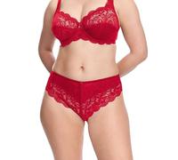Susa Slip Damen - Latina 684 - Bikini Slip mit schmalem Bund - Zierblume & elastischer Spitze - Gefütterter Schritt - Mit femininen Details - Carmin, 46