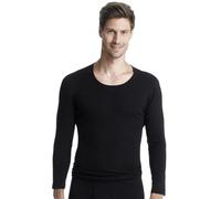 SUSA Unterhemd Herren Angora 1/1 A I Unterwäsche für Männer aus weicher Angora- & Baumwolle I Gute Wärmeisolation I Unterhemd Langarm Herren I schwarz I GR XL