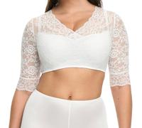 Susa Damen 5568 Wiesn-Zauber Dirndl-Bluse halbarm, weiß, 34