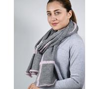 Susan's Fashion Merinowollschal Sue mit Karostreifen Grau