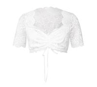 Susenstone 2026 Dirndl Bluse Damen Kurzarm Spitze Kordelzug Dirndlbluse V Ausschnitt Elegant Trachtenblusen Oktoberfest Einfarbig Dirndlblusen Frauen Transparent Spitzenbluse Perfekt Festlichkeiten