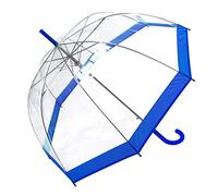 Susino Parapluie Droit ouverture automatique - Transparent Avec Bordure Bleue Regenschirm, 88 cm, 85 liters, Blau (Bleu)