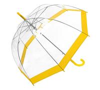 Susino Parapluie Droit ouverture automatique - Transparent Avec Bordure Jaune Regenschirm, 88 cm, 85 liters, Gelb (Jaune)