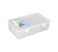 susiodeu Nähgarnbox 42 Spulen Große Kapazität Aufbewahrung Stickerei Kreuzstich Doppelverschluss Organisationsbehälter Zubehör, Klar