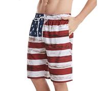 sutelang lurryly Badehose Herren XL - Herren Print Day American Pants Beach Short Flag Independance Herrenhose Herren Split Badeshorts