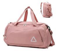 Suweir Sporttasche Damen 45L Reisetasche mit Schuhfach Nassfach Wasserdicht Weekender Travel Gym Duffle Bag mit Rucksack Schwimmtasche Trainingstasche Saunatasche für Reisen, Fitness, Sport (Rosa)