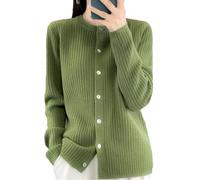 Suwequest Damen-Strickjacke, Herbst, Winter, Kaschmir, einfarbig, einreihig, Damen-Pullover, En8, XL