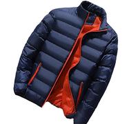 Suwequest Dicke Männer Warme Jacken Winter Casual Herren Outwear Mäntel Stehkragen Männliche Baumwolle Gefütterte Daunenjacke Navy Asian Size M