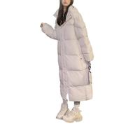 Suwequest Einfarbig Lange Gerade Winter Mantel Casual Frauen Parkas Kleidung Mit Kapuze Stilvolle Winterjacke, beige, 38