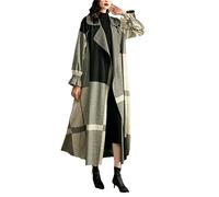 Suwequest Trendiger Damen-Windbreaker, Frühling, Herbst, langer Mantel, lockerer weiblicher Mantel, grau, 46