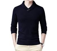 Suwequest Weicher, Warmer Herbst-Winter-Rollkragenpullover für Männer, lässig, Baumwolle, Pullover, Pullover Navy Blue XXL