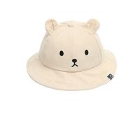 Suxgumoe Kinder Eimerhüte, Sommer Kleinkind Unisex Baby Sonnenhut im Freien Baumwolle süßes Bärenohr Neugeborene Outdoor Faltbarer Fischerhut für 3 Monaten-2 Jahren Jungen Mädchen (Beige)