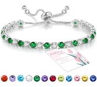 Suyi Tennis-Armband Geburtsstein Cubic Zirkonia Armband Silber Silber Armband Geburtstag Schmuck Mai-Geburtsstein-Armband