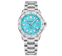 SUZAKU Pagani Design1792 Herren-Business-Armbanduhr, automatisch, Edelstahl, GMT, Saphirglas, 100 m wasserdicht, Kalender(Sky Blue)