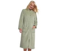 Suzy & Me Damen-Morgenmantel aus weichem geprägtem Fleece mit Reißverschluss vorne, graugrün, 20-22