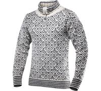 Devold Svalbard Wool Zip Neck Pullover - Off White - Anthracite