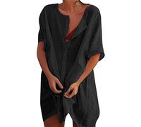 Svanco Strandkleid Damen Sommer Strandkleider Günstig Leichte Strandtunika Baumwolle Bikini Cover Up Große Größen Strandponcho Pareo Strand Shirt