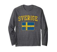 Sverige Schweden Flagge Home Vintage Faded Langarm T-Shirt Langarmshirt