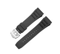 Svincoter 25-20 mm Gummi-Armband, passend for Richard Mille RM011-Serie, Schraubarmband for Herrenuhren(Black-silver)