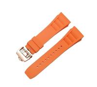 Svincoter 25-20 mm Gummi-Armband, passend for Richard Mille RM011-Serie, Schraubarmband for Herrenuhren(Orange-rosegold)