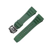 Svincoter 25-20 mm Gummi-Armband, passend for Richard Mille RM011-Serie, Schraubarmband for Herrenuhren(Green-black)