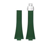 Svincoter Fluorkautschuk-Armband, passend for Tissot PRX-Serie, 35 mm, 40 mm, Butterfly-Schnalle, Schnellverschluss, FKM, Ersatz for Uhrenarmband for Männer und Frauen, 11/12 mm(Green,11mm)